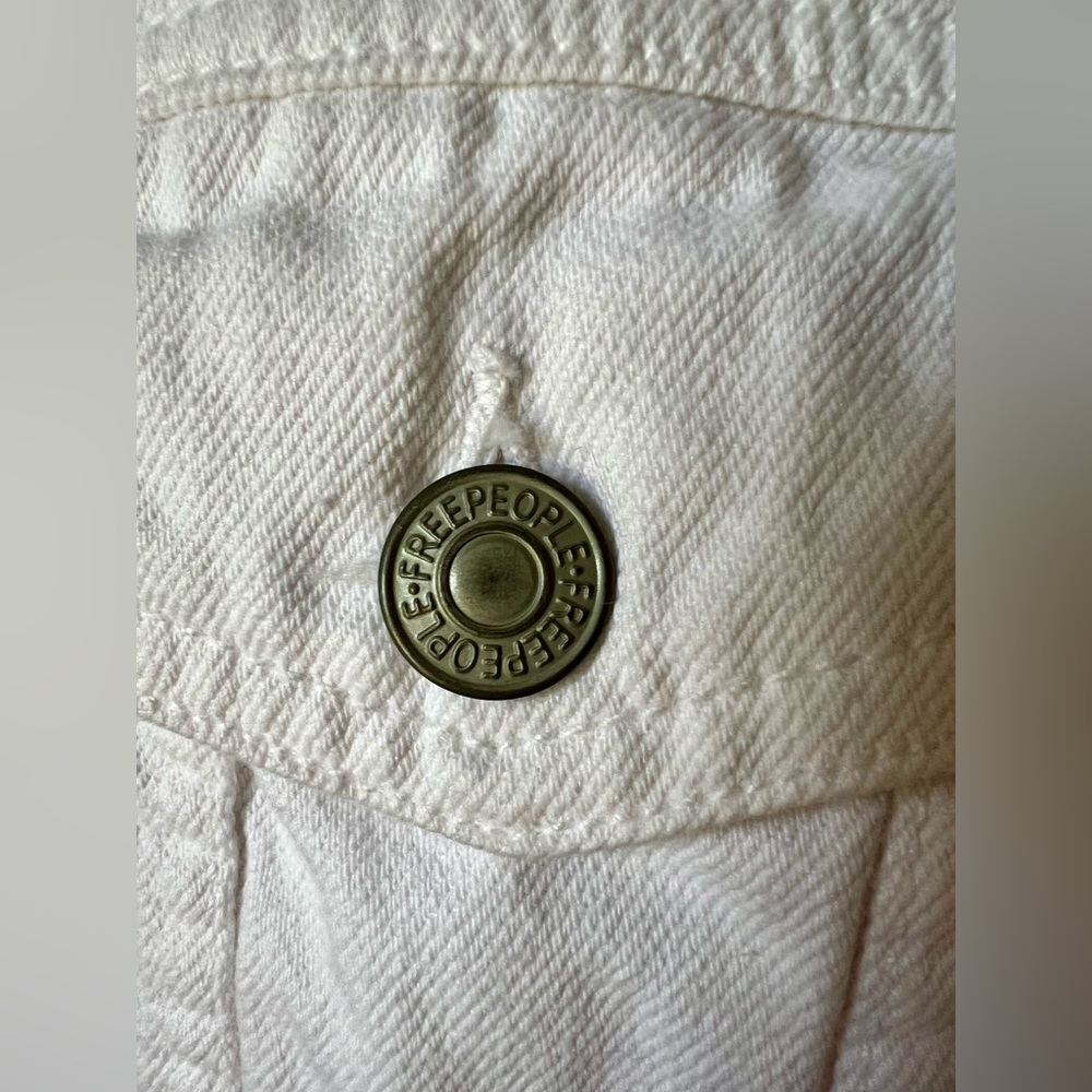 Free People Rumors Denim Jacket Optic White Size M - Picture 11 of 13